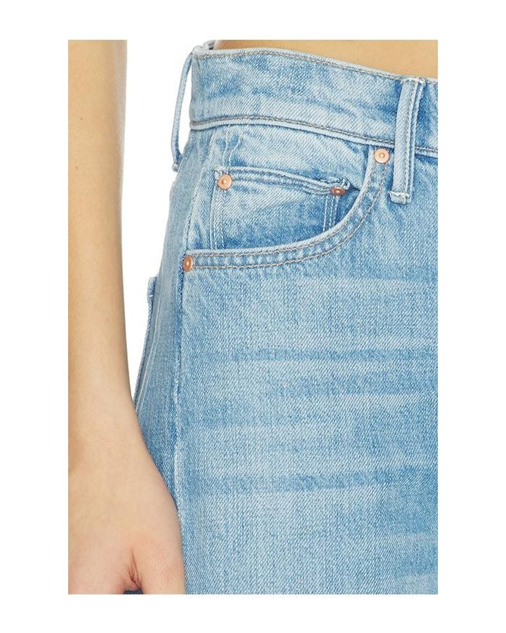 Mother Blue The Half-Pipe Ankle Cuff Fray Jeans