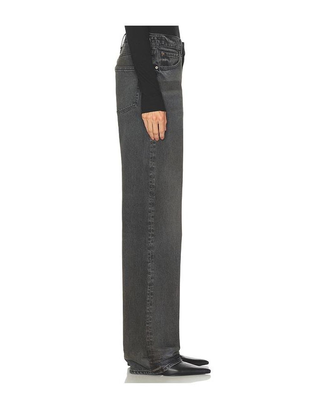 GRLFRND Gray Bella Cinch Low Rise Boyfriend