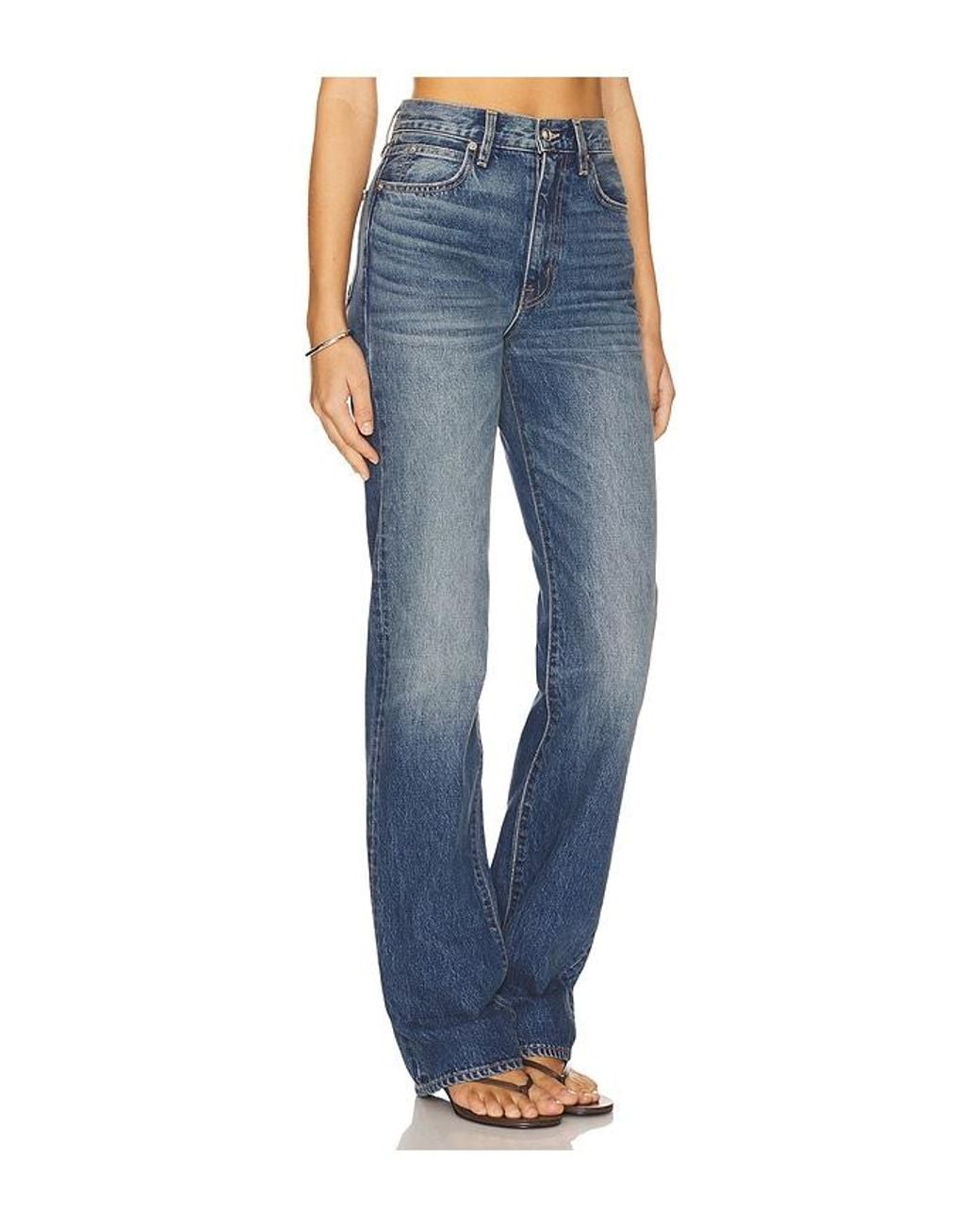 SLVRLAKE Denim Blue London Turn Up Straight Jeans