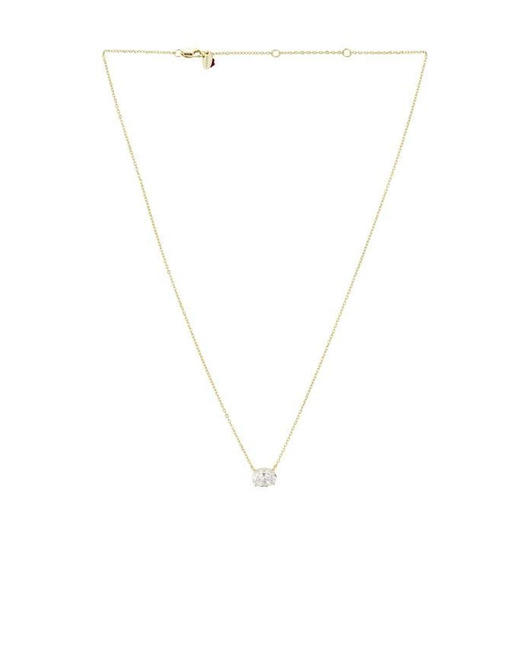 Shashi White Oval Solitaire East To West Necklace