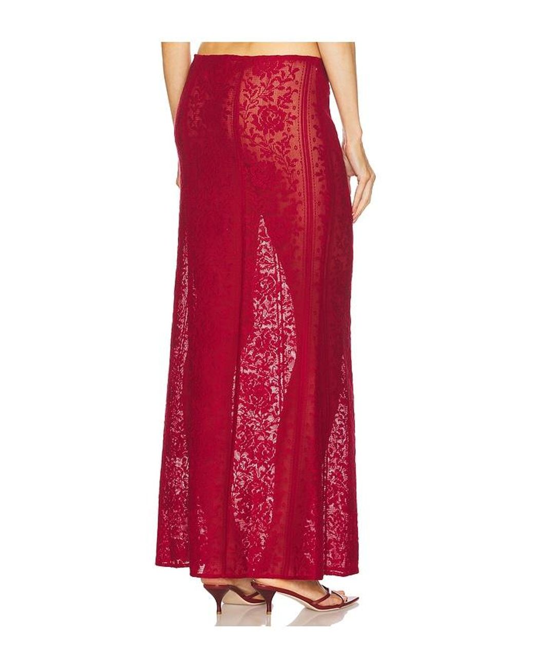 LOBA Red Laura Maxi Skirt