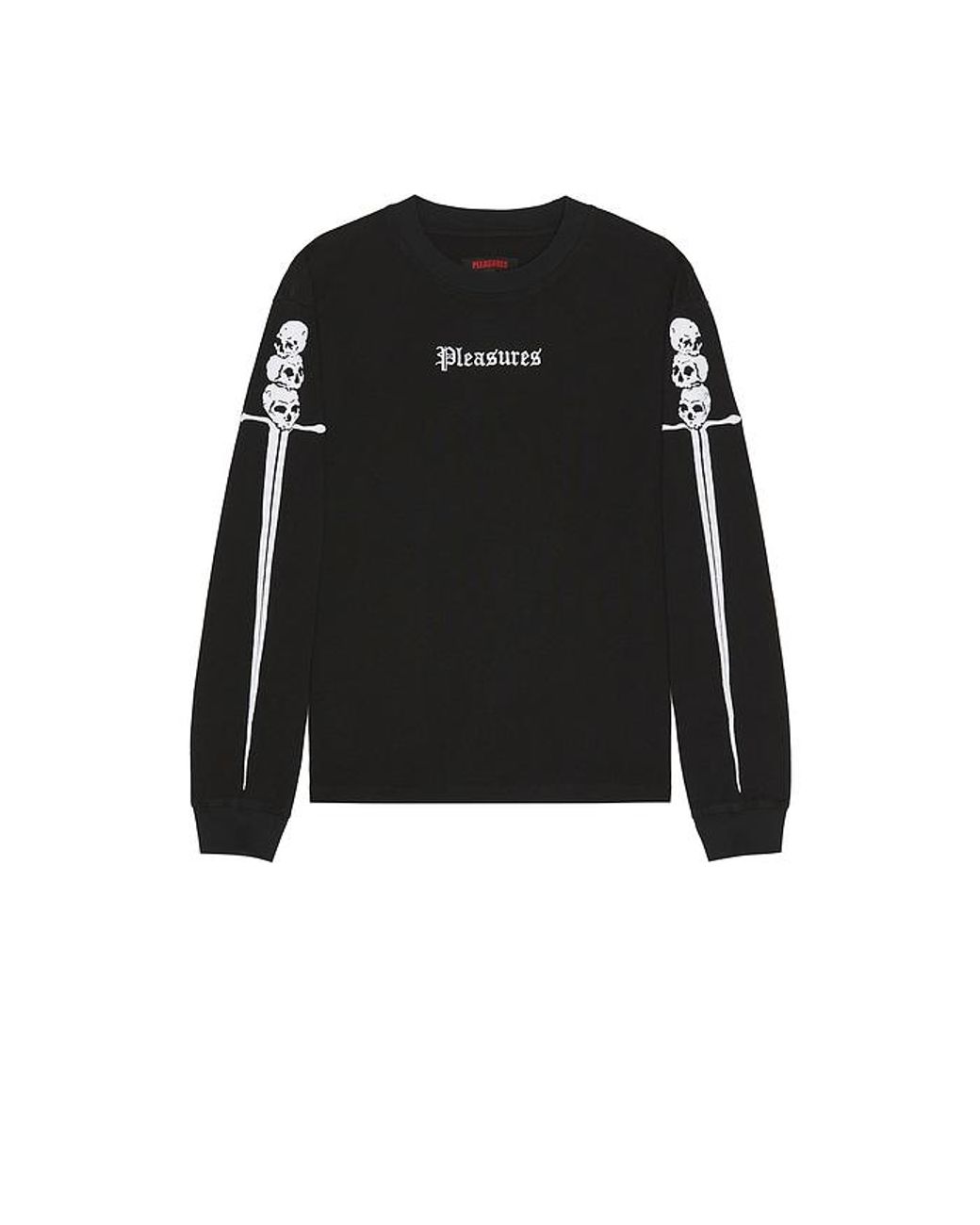 Pleasures Black Luster Heavyweight Long Sleeve Tee for men