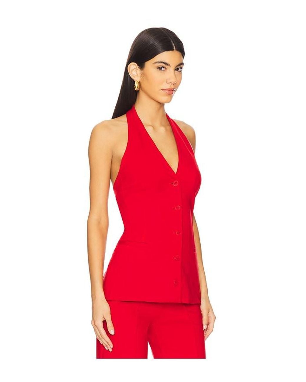 L'academie Red Kain Vest Top