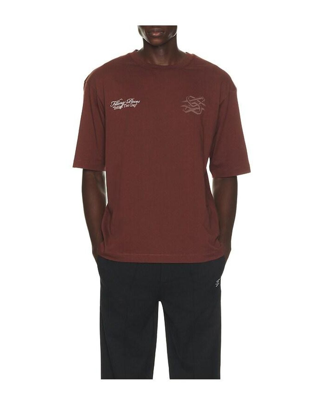 Filling Pieces Red Boxy Bridge The Gap Tee Shirt for men
