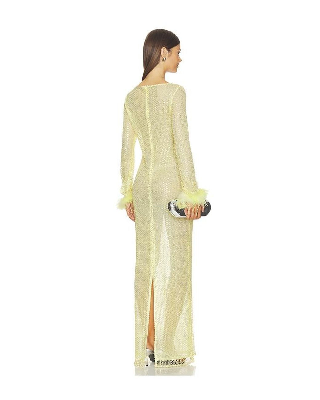 OW Collection Yellow Alva Maxi Dress