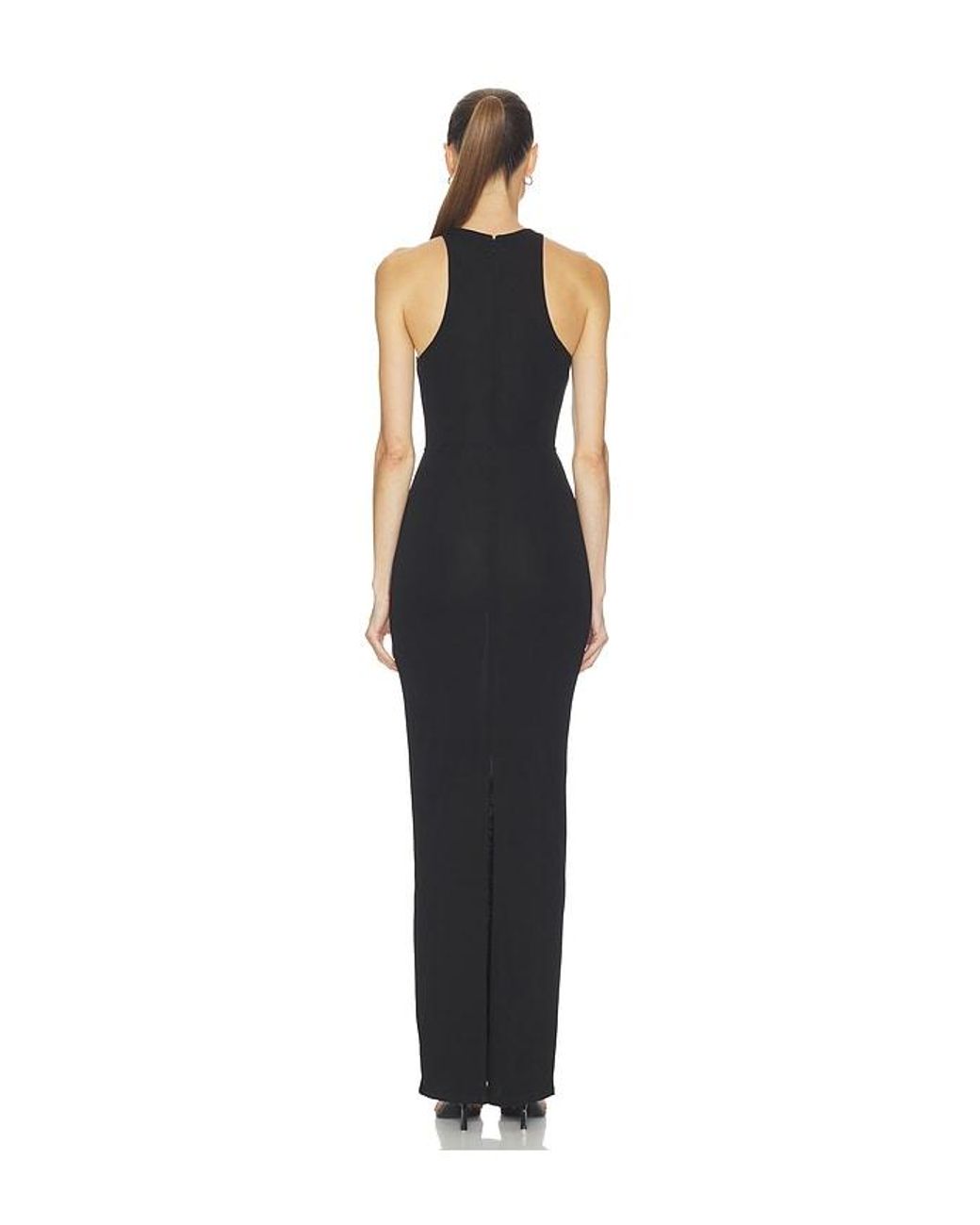HAELO Black Wave Lace Evening Dress
