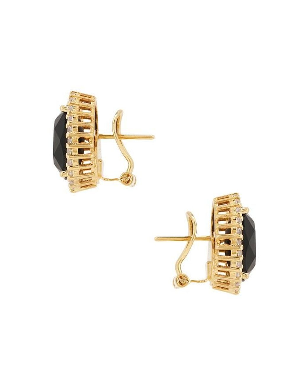 Anton Heunis Black Omega Clasp Oval Earrings