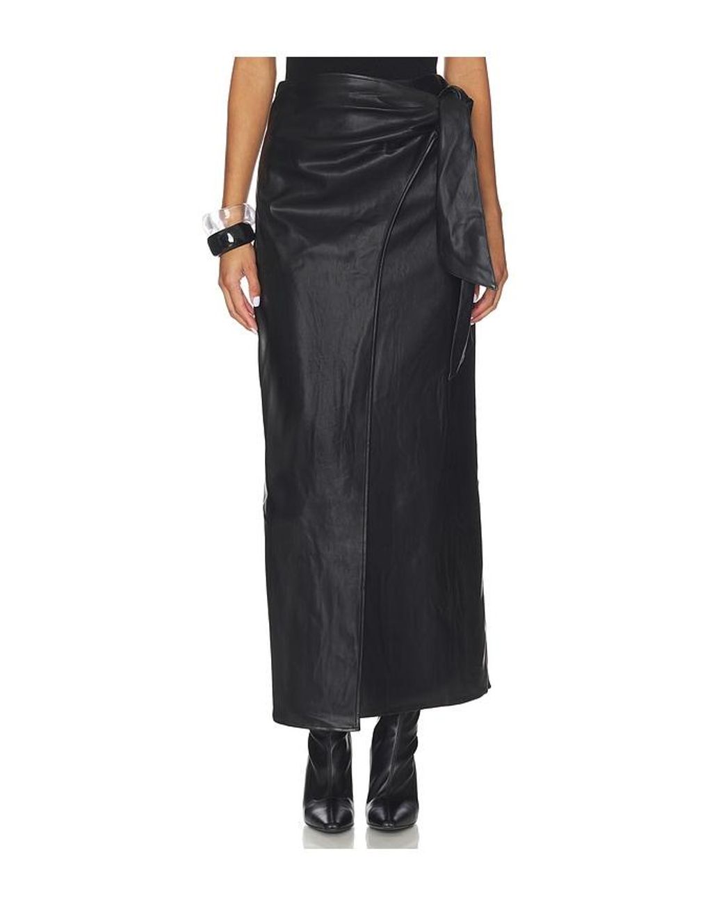 ALL THE WAYS Black Kassidy Faux Leather Skirt