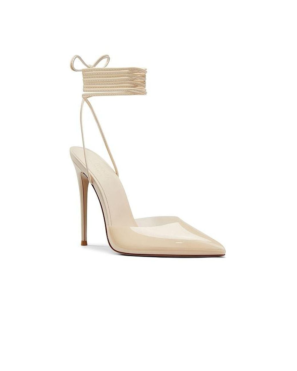 Femme LA White Luisa Lace Up Pump
