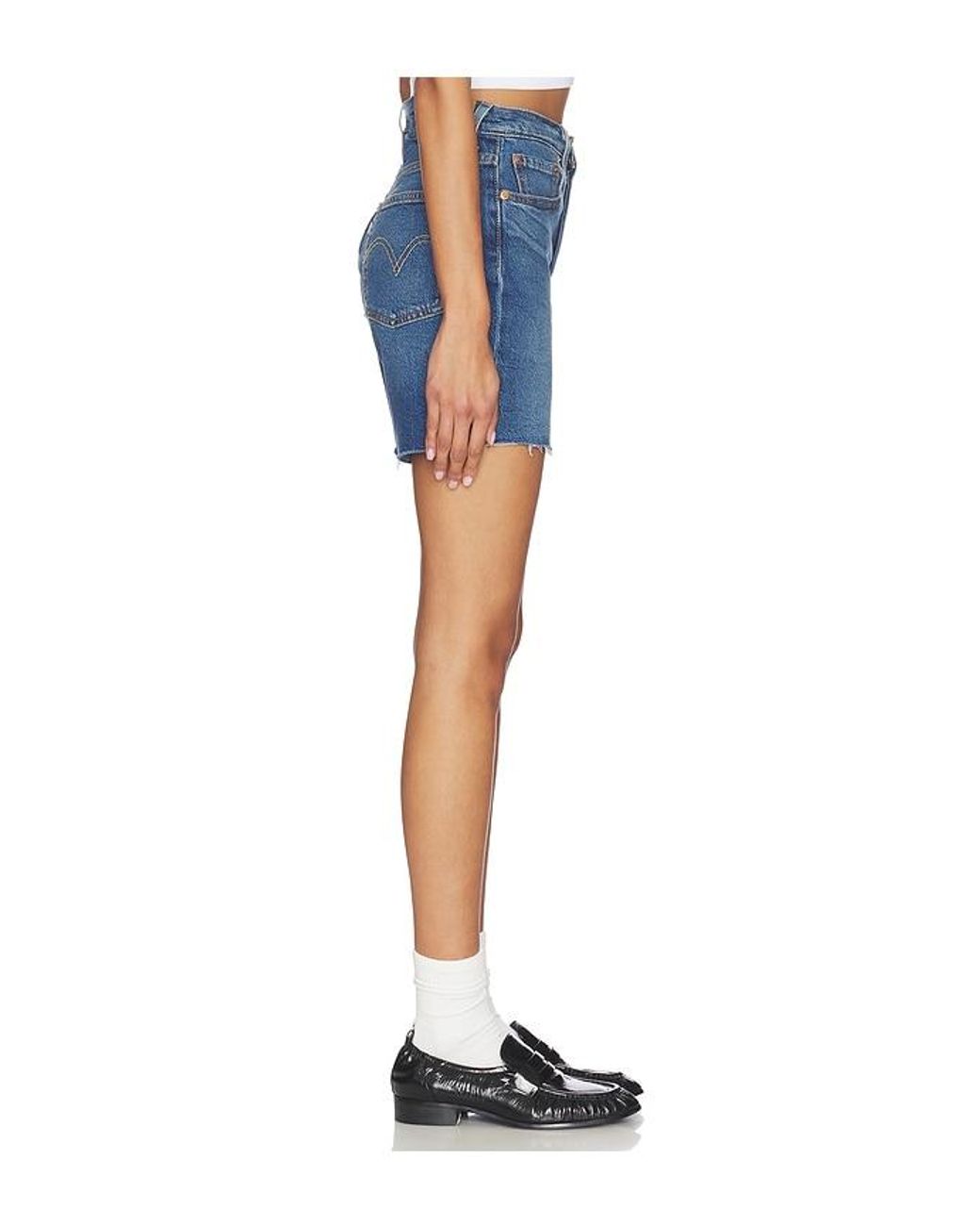 Levi's Blue 501 Mid Thigh Short