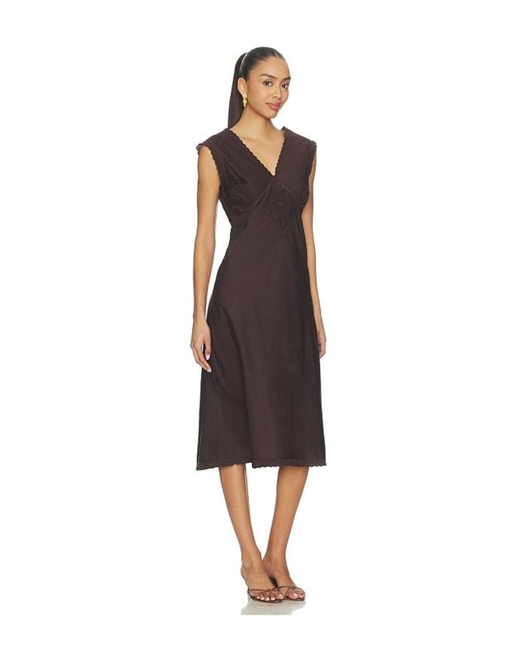 Free People Brown X Revolve Me + You Midi Slip Dress