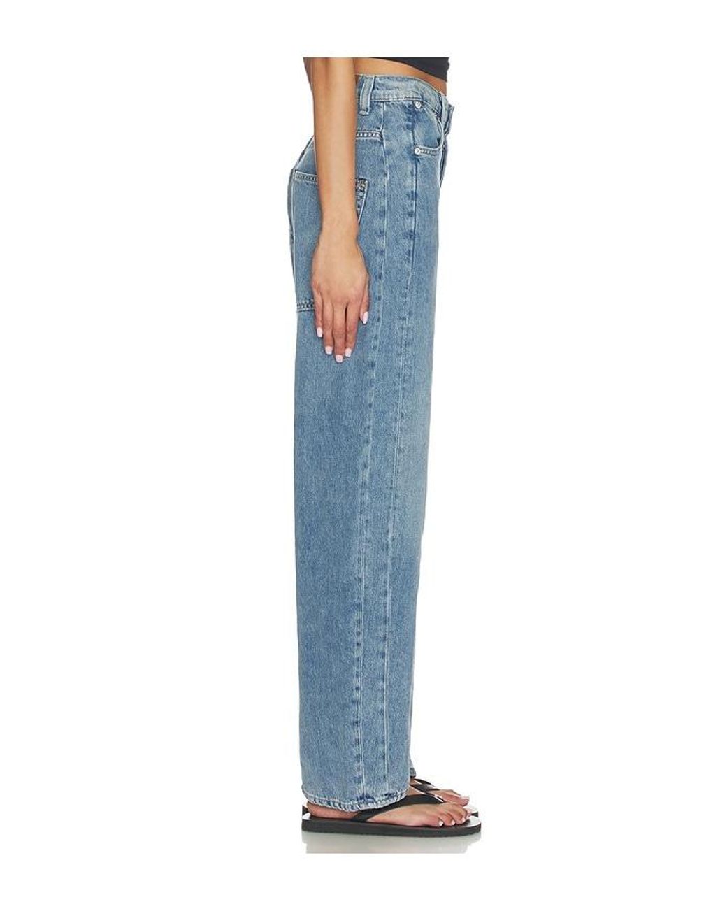 Free People Blue X We The Free Truro Baggy Puddle Jean