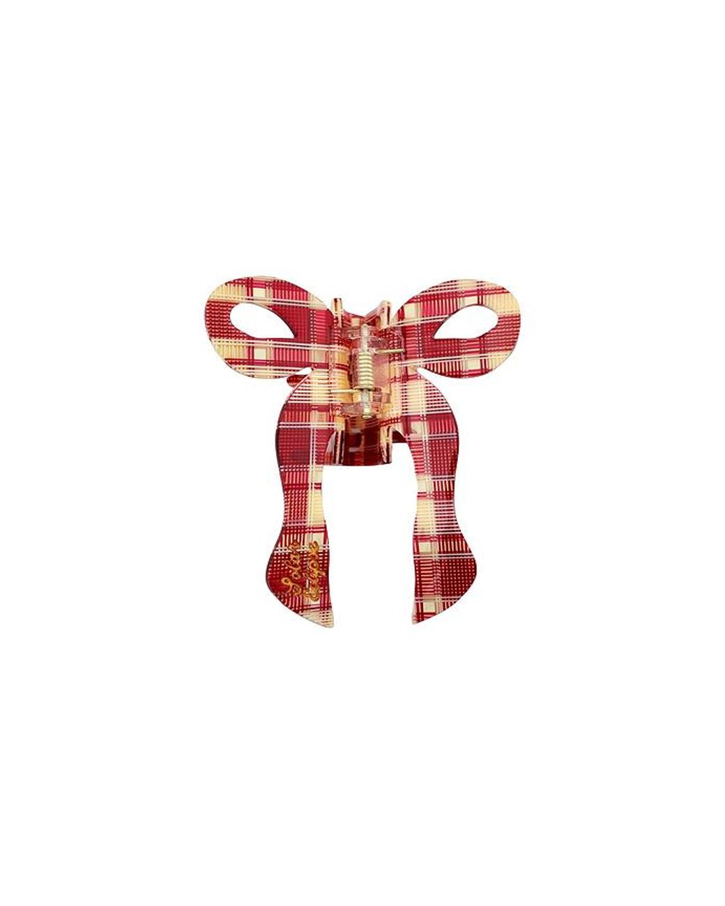 Pinza Coquette Bow Claw Hair Clip En Color Belleza: Na Talla Solar Eclipse de color Red