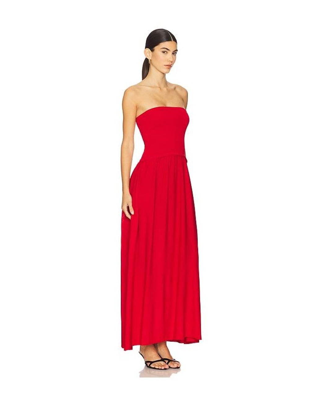 Solid & Striped Red The Strapless Soglio Dress
