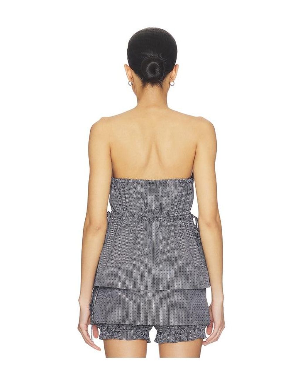Line & Dot Multicolor Thora Strapless Top