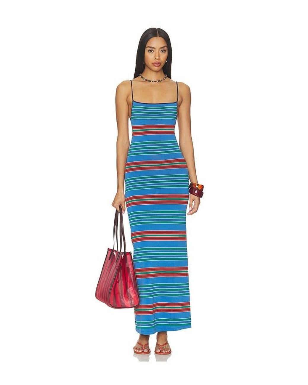 Faithfull The Brand Blue Lucy Maxi Dress