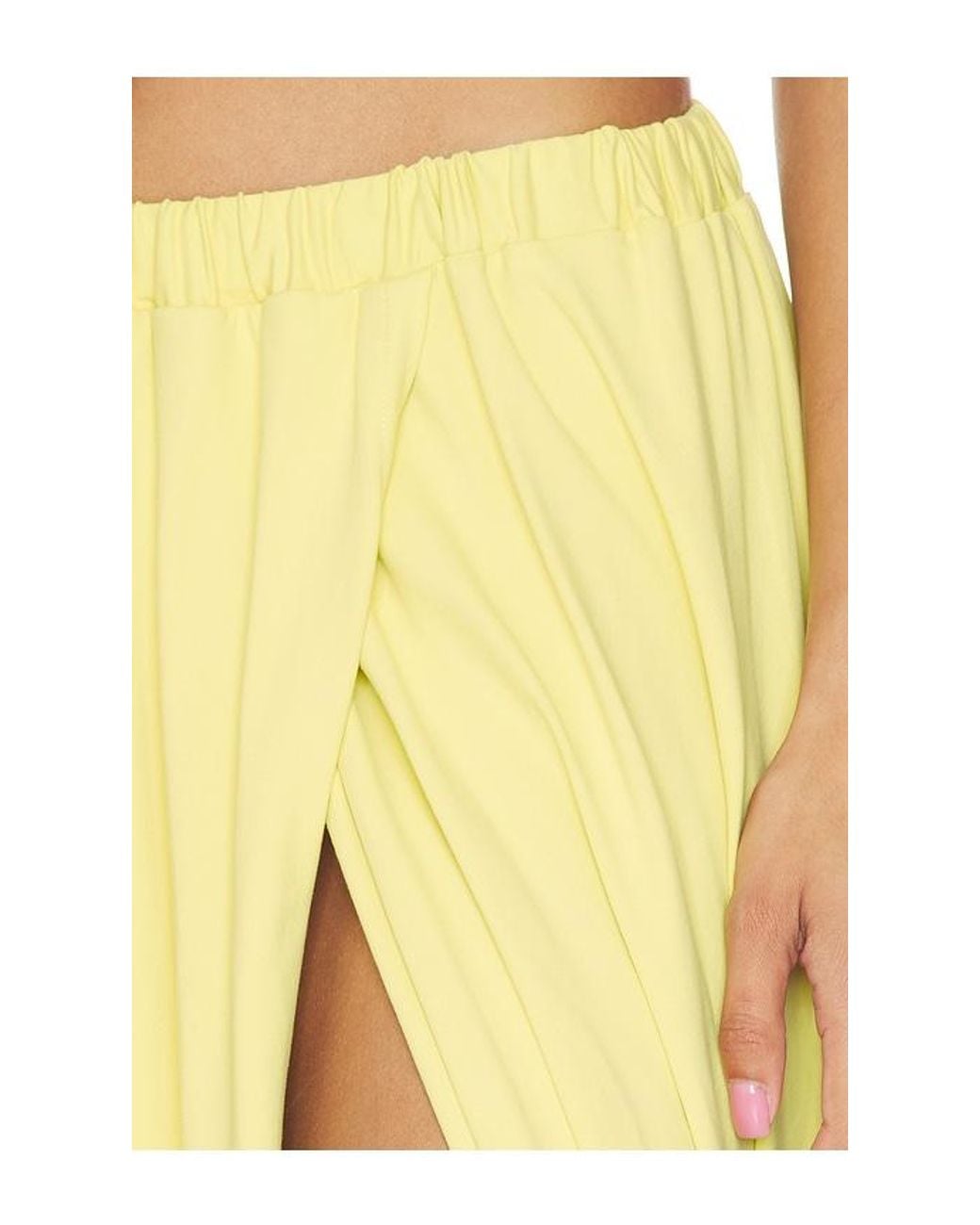 Susana Monaco Yellow High Slit Wrap Skirt