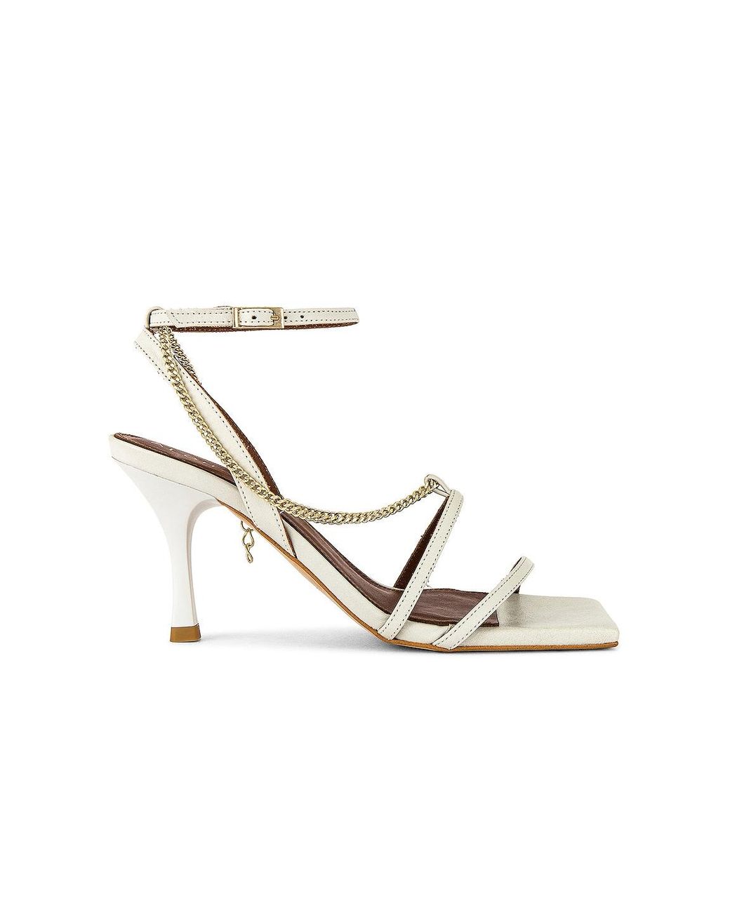 Alohas Leather Straps Chain Heel in 