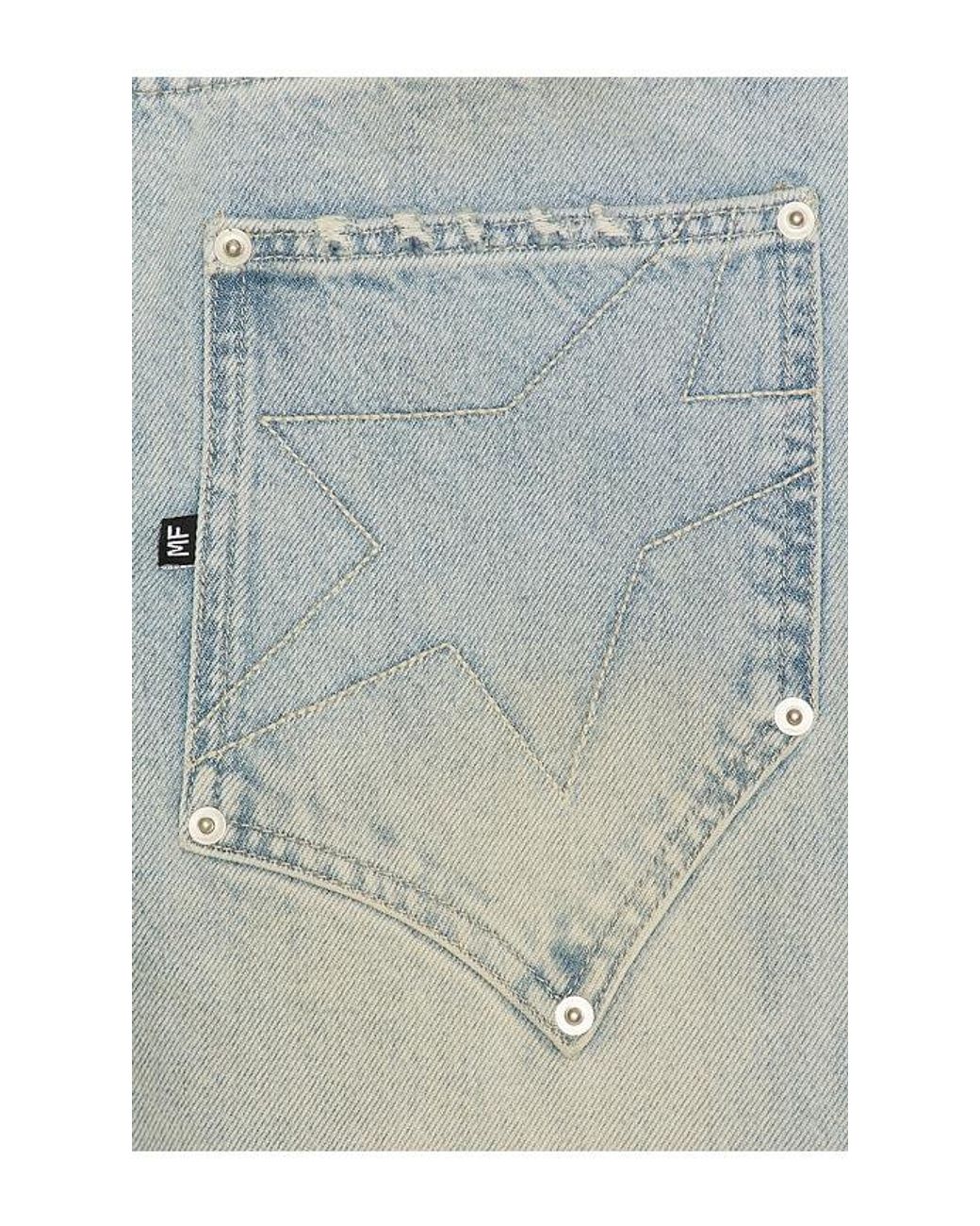MADFRENZY Blue Bootcut Jeans for men