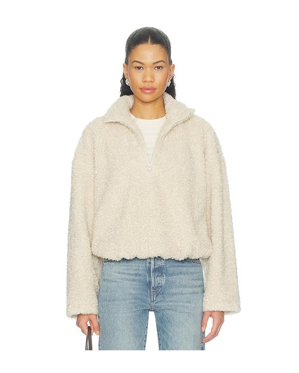 Lovers + Friends Natural Mikaela Half Zip Pullover