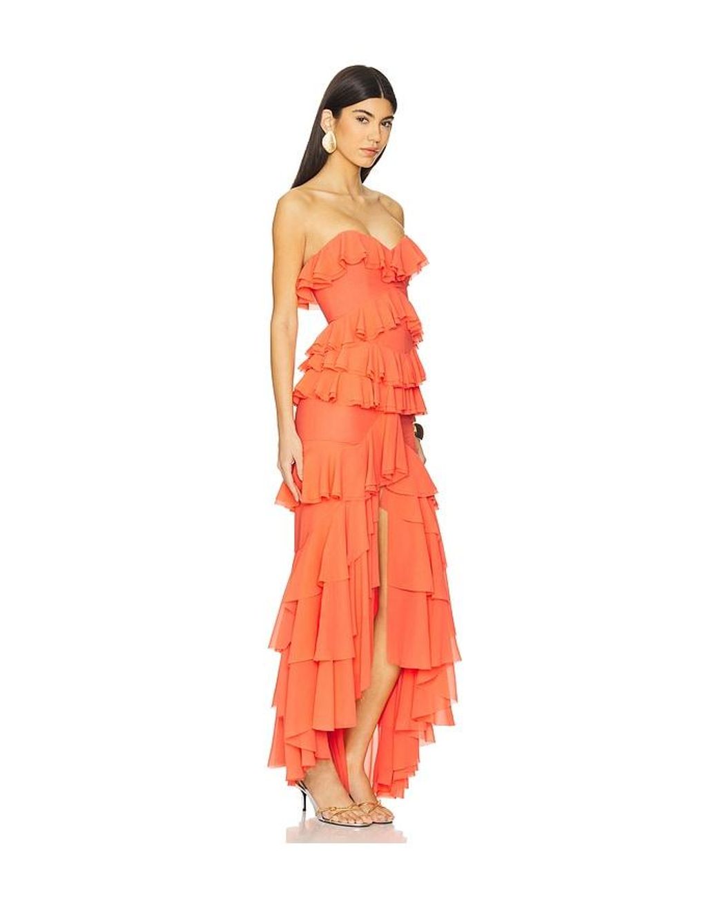 Michael Costello Orange X Revolve Oleksandra Gown