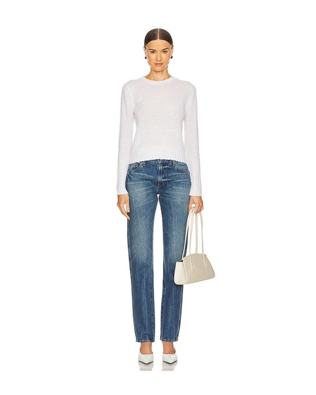 GRLFRND Blue Isabel Low Rise Straight Jeans