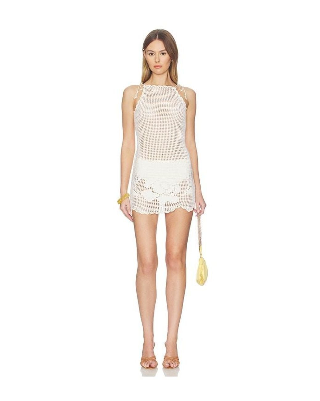MY BEACHY SIDE White Isla Hand-crocheted Mini Dress