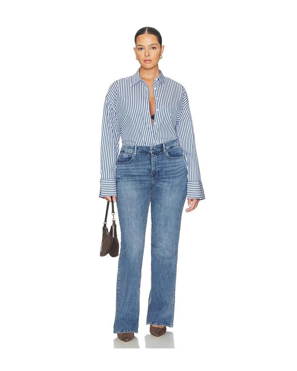 GOOD AMERICAN Blue Oversized Shirt