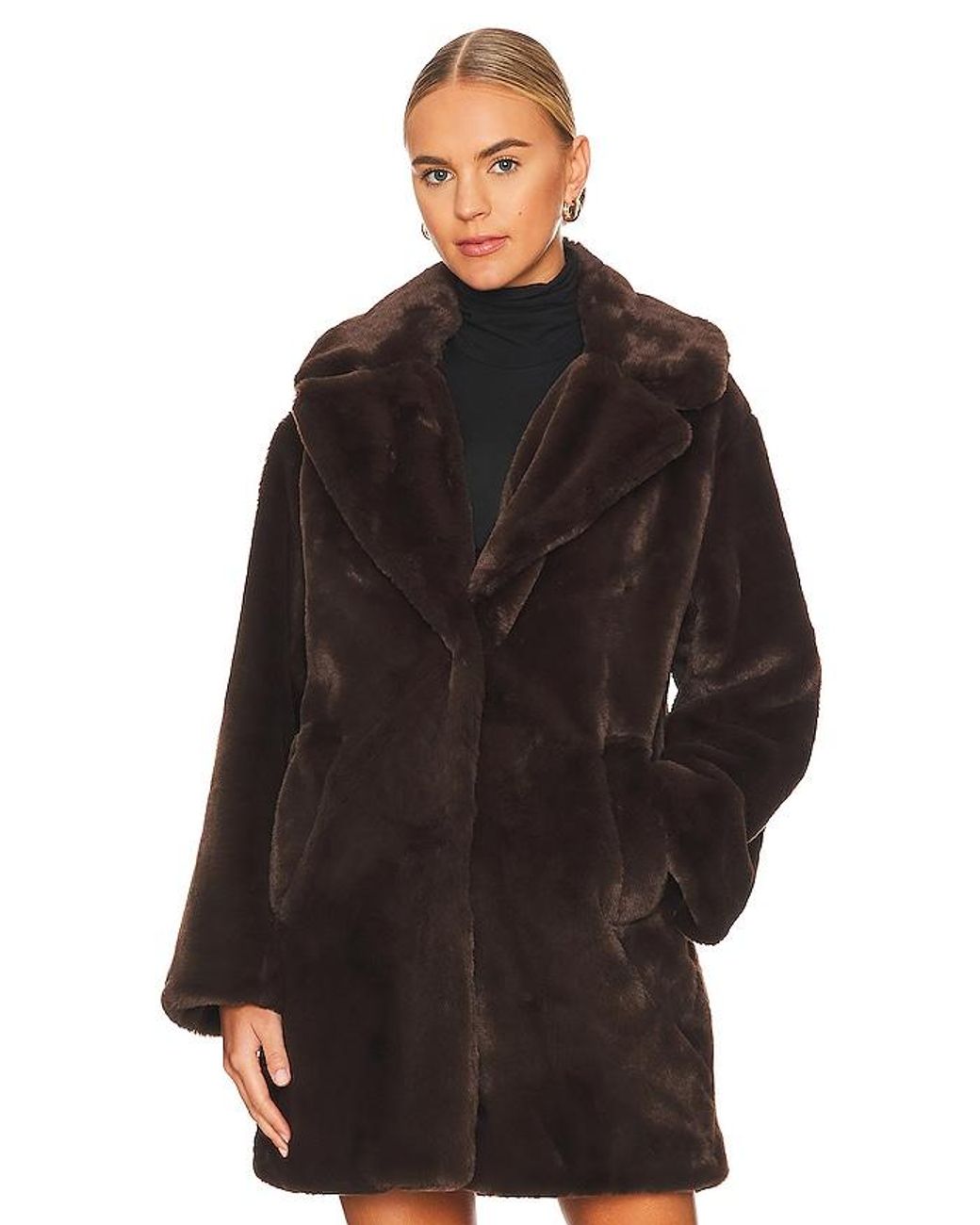 Lamarque Black Linnea Teddy Coat
