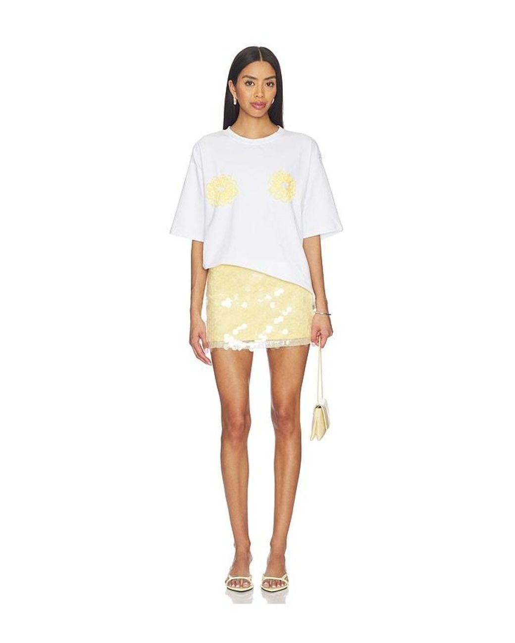 SNDY'S White Mai Tai Cord Floral Tee