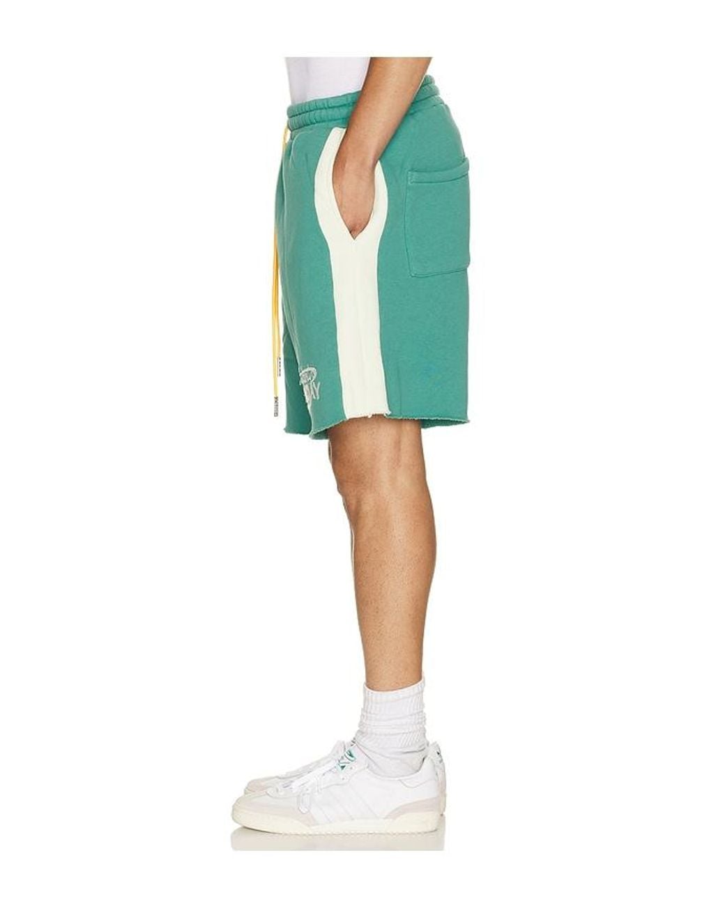 DIET STARTS MONDAY Green Fleece Panel Shorts for men