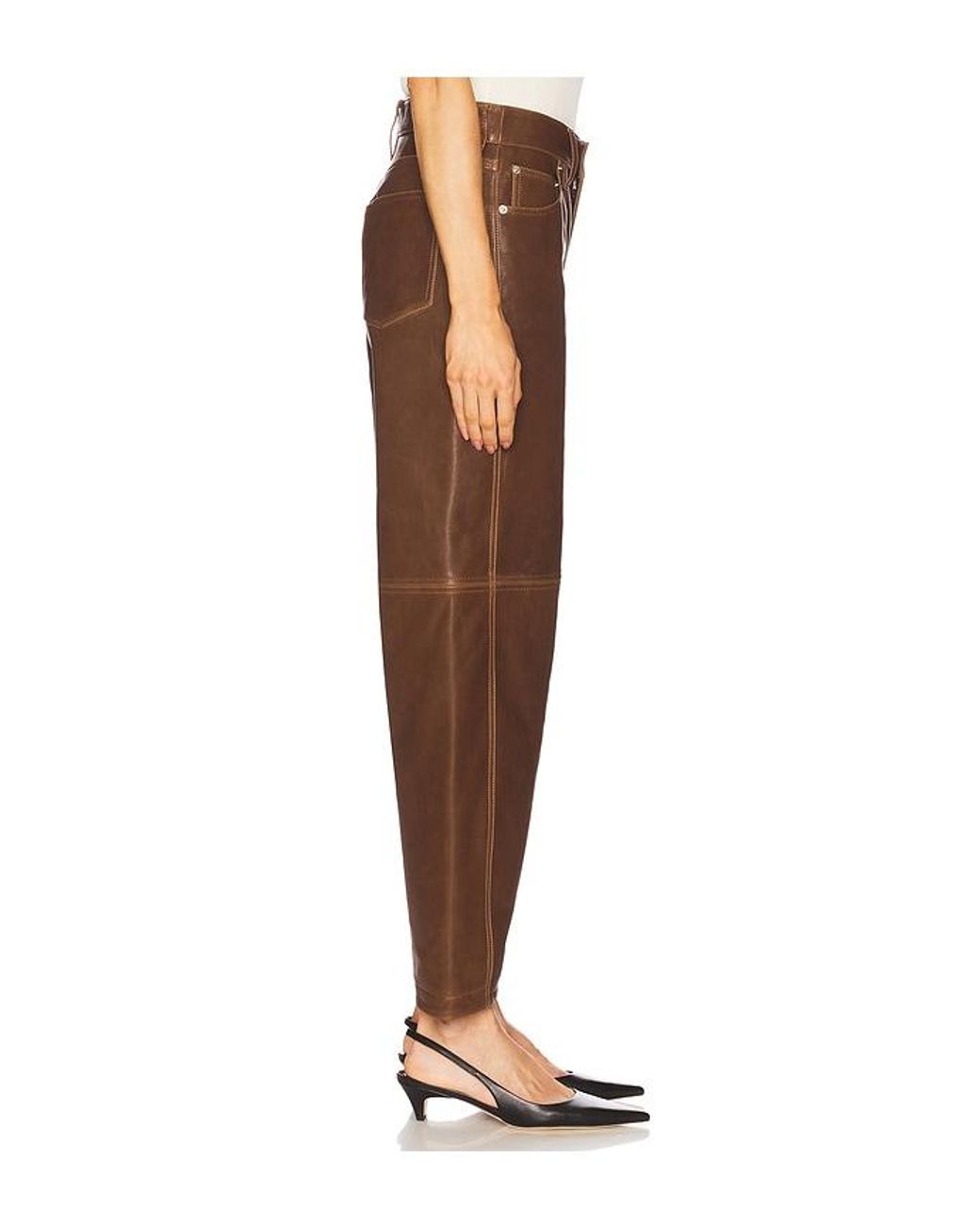 Jonathan Simkhai Brown Waldon Curved Leg Pant