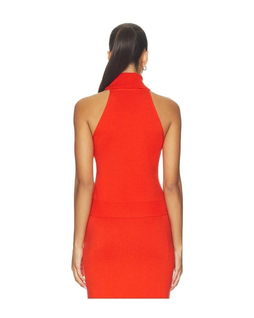 Monse Red Twist Front Top