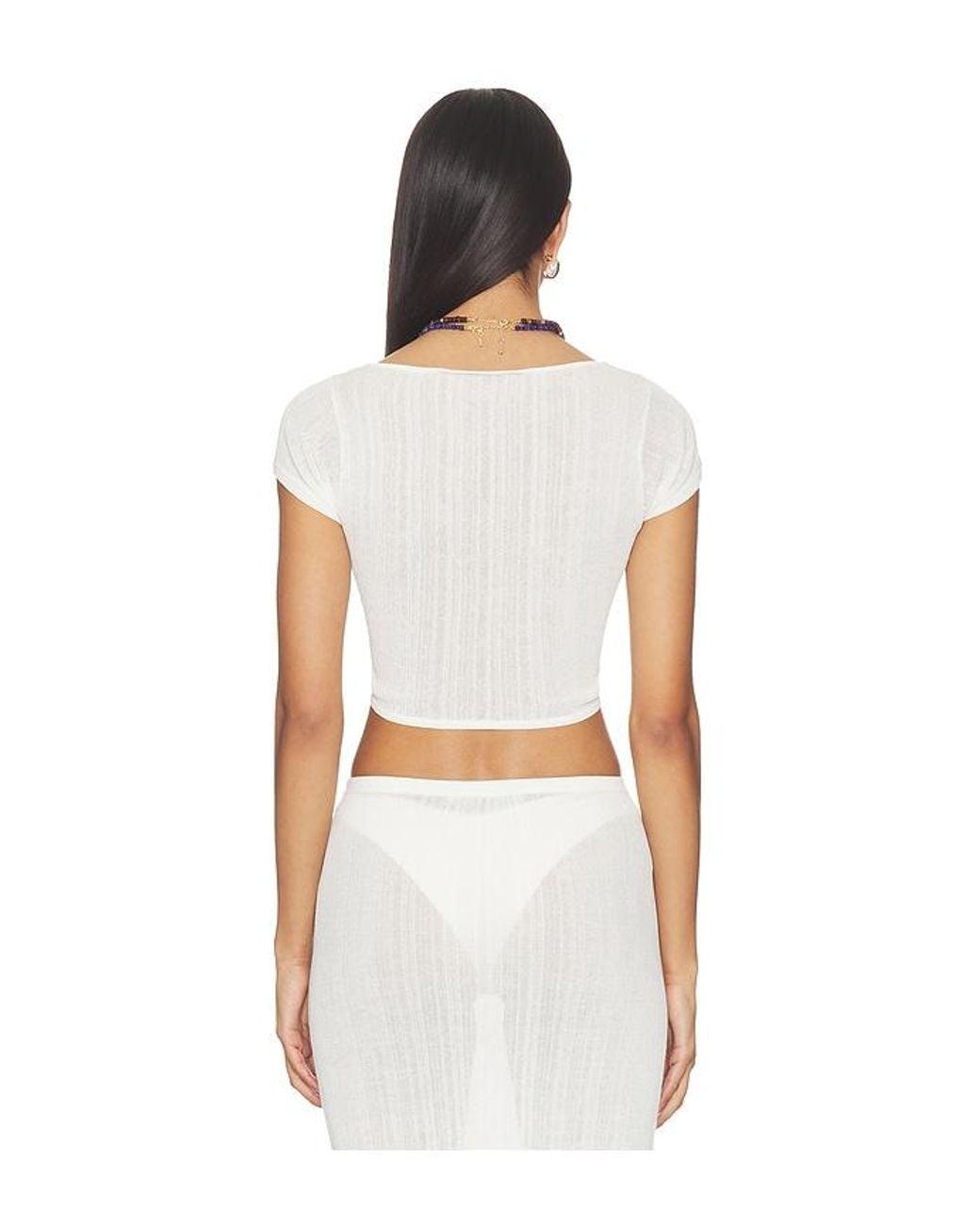 The Rianne Top en White Solid & Striped