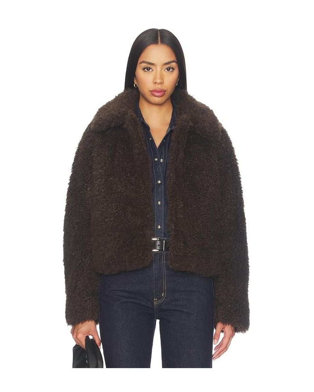 Vince Black Faux Fur Cropped Jacket