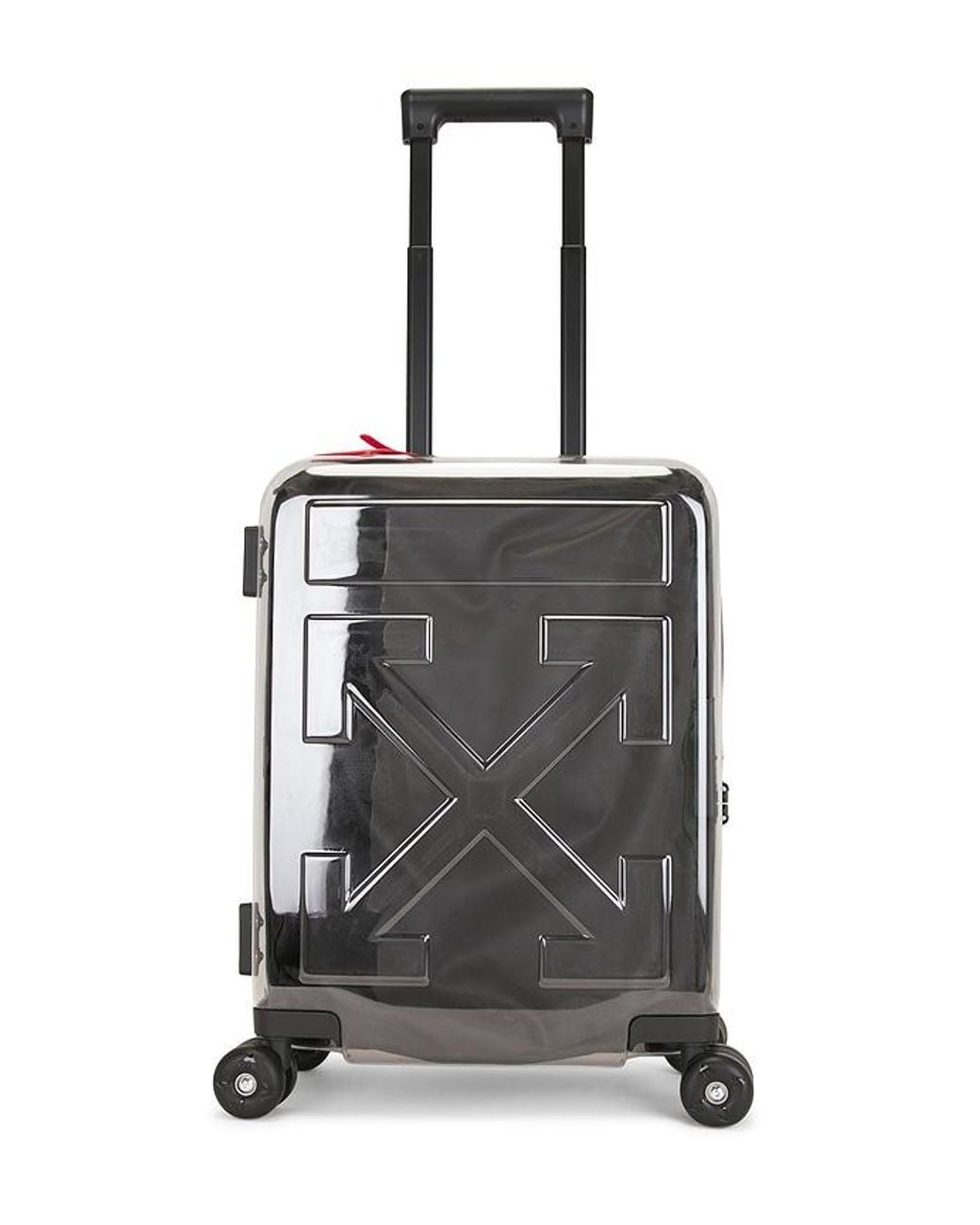 Off-White c/o Virgil Abloh Black Quote Arrow Trolley Luggage + Stickers for men
