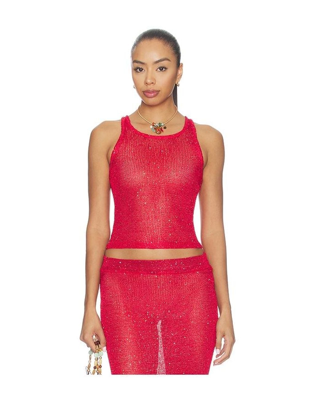 superdown Red Miranda Knit Top