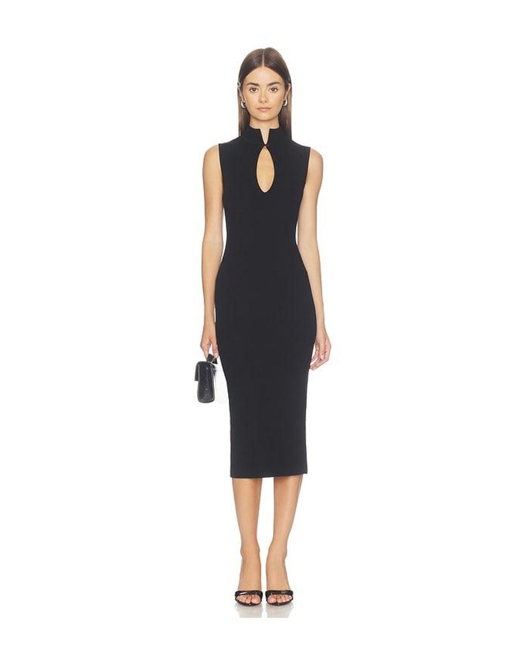 Lovers + Friends Black Viviane Keyhole Knit Dress