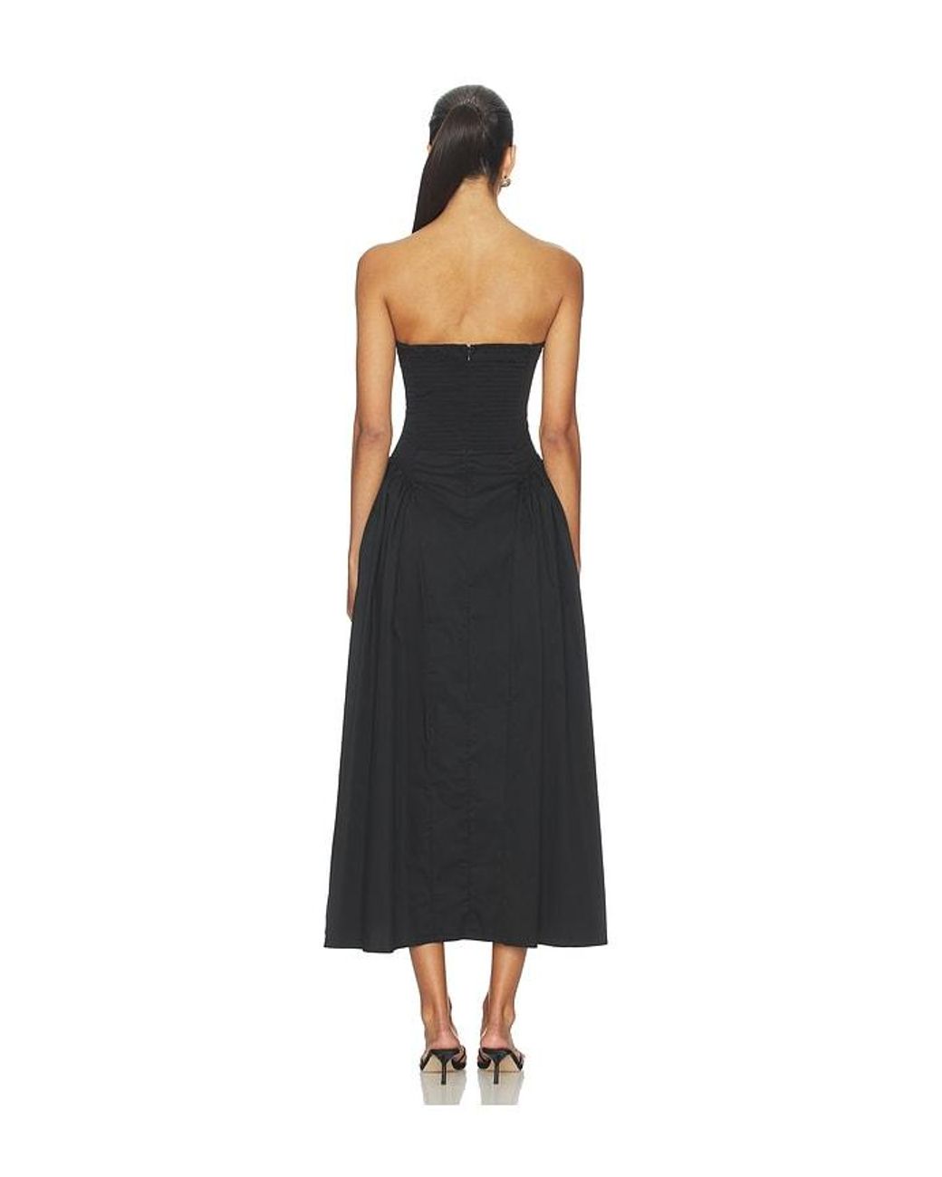 WeWoreWhat Black Strapless Corset Ruched Dress