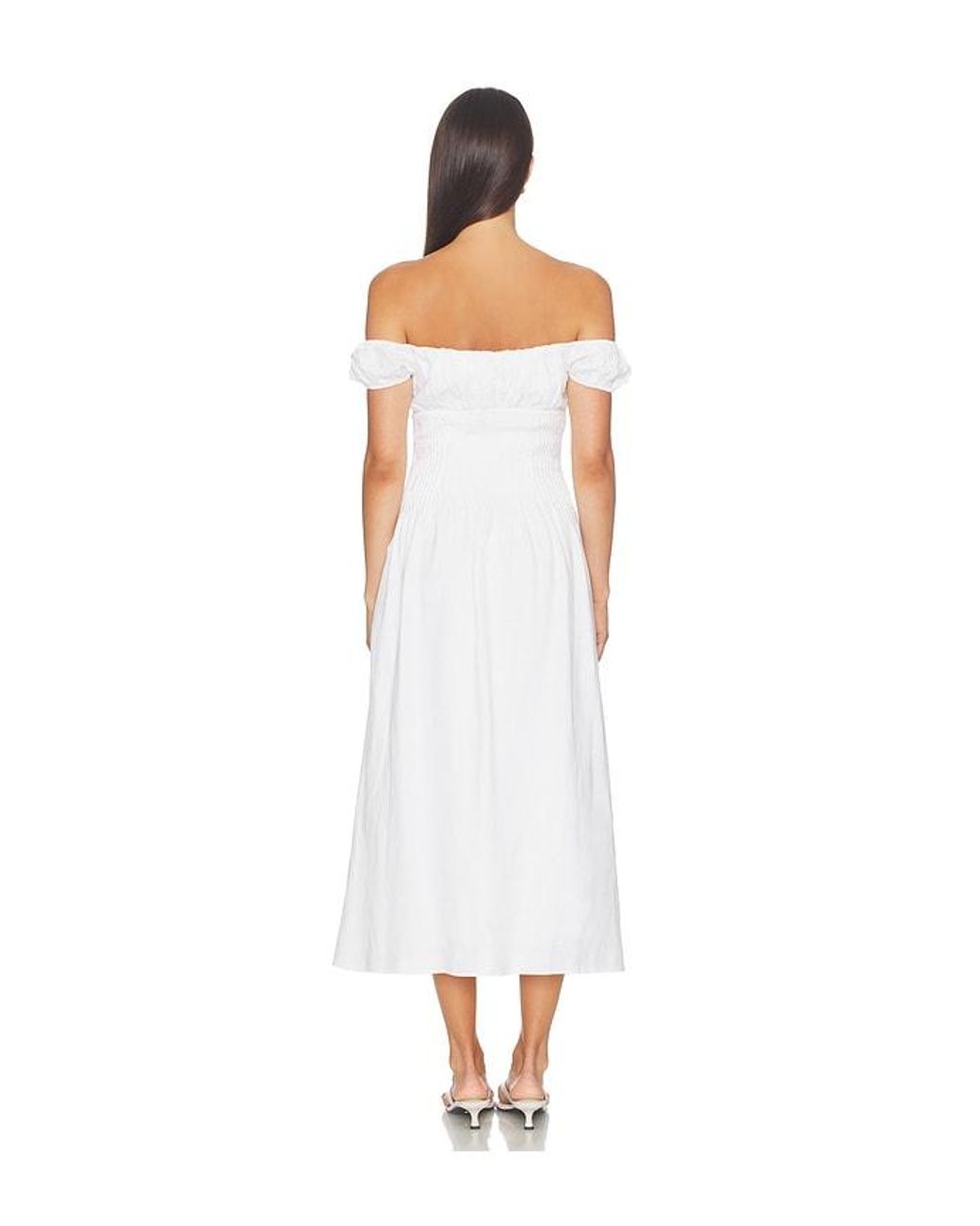 Onia White Off Shoulder Midi Dress
