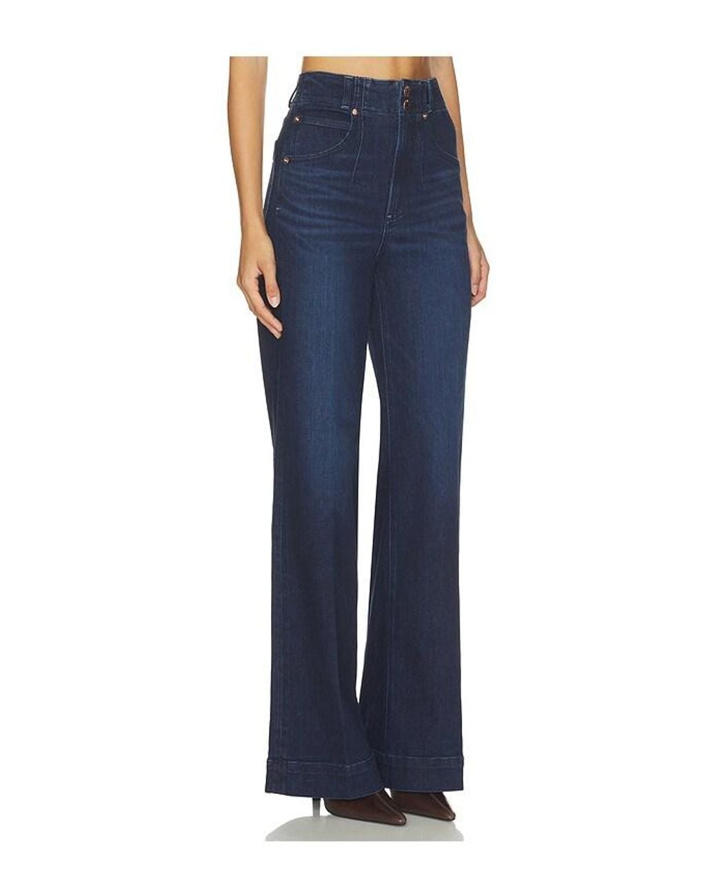 Pistola Blue Lana Double Button Wide Leg Jeans