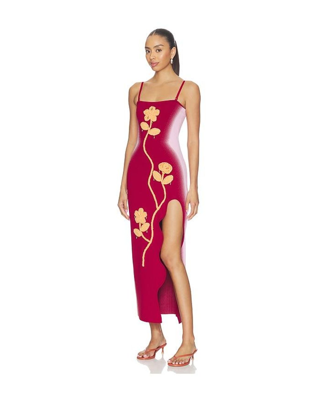 Ph5 Red Sherry Crochet Maxi Tank Dress