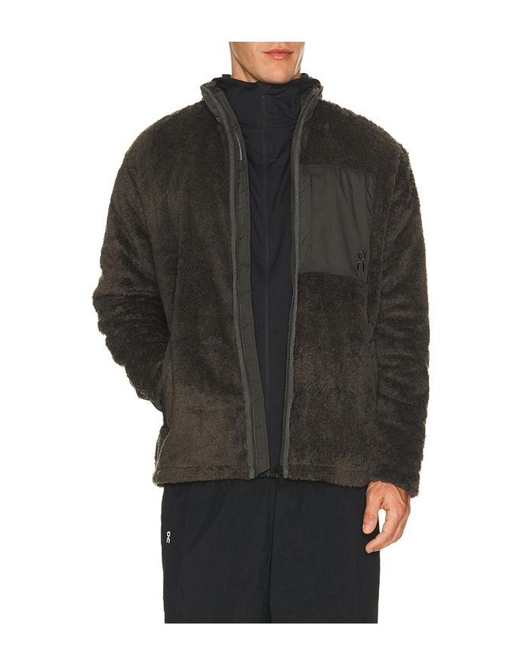 On Shoes Black Ascent Fleece Jacket for men