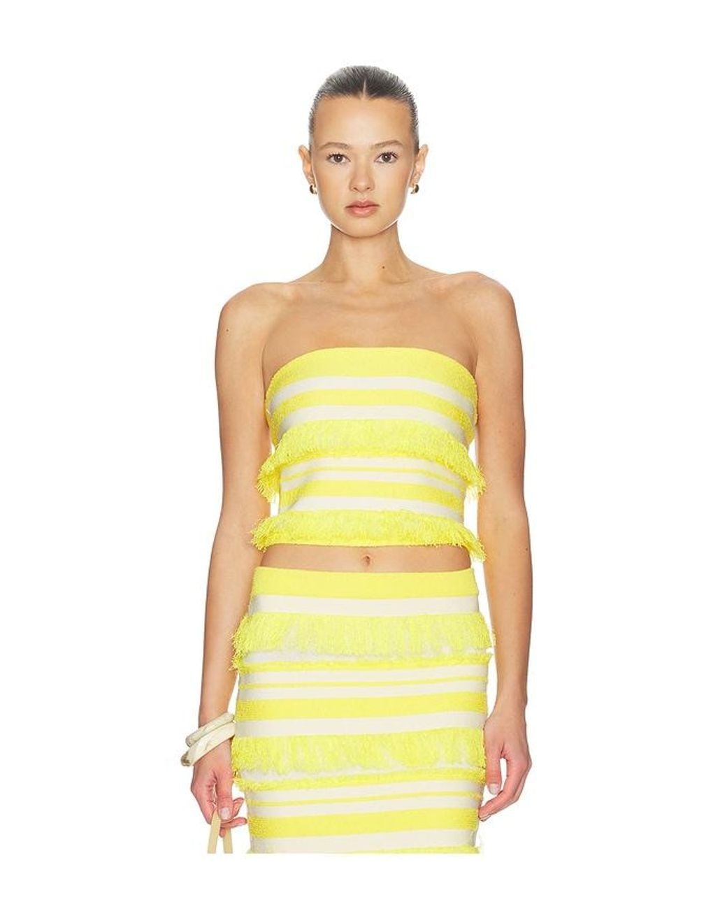 Jonathan Simkhai Yellow Cairo Knit Tube Top