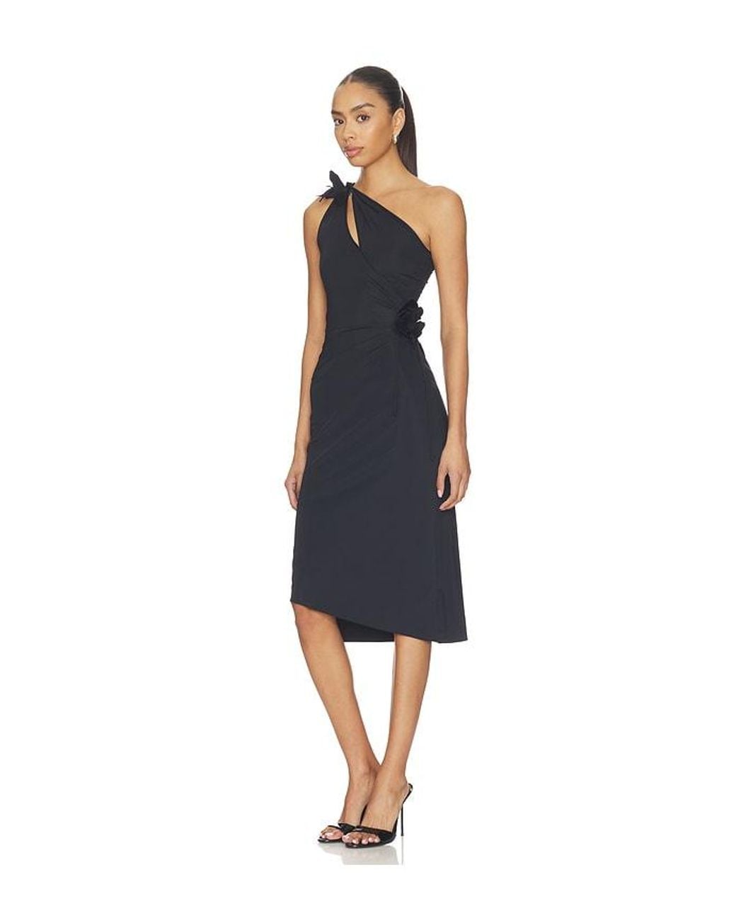 Coperni Blue Asymmetric Mini Flower Gown