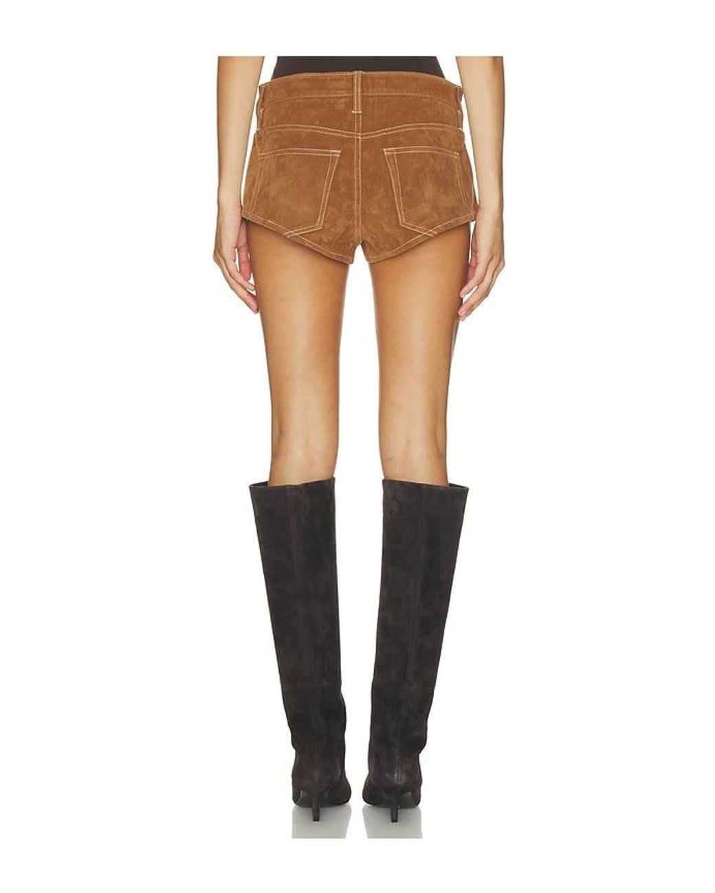GOOD AMERICAN Black The Better Than Suede Micro Short