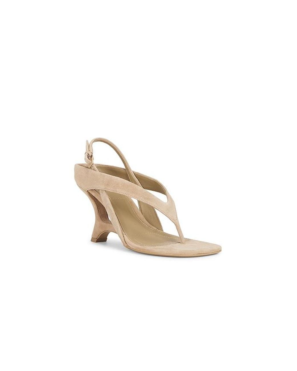 Jonathan Simkhai White Darya Suede Wedge Thong Sandal