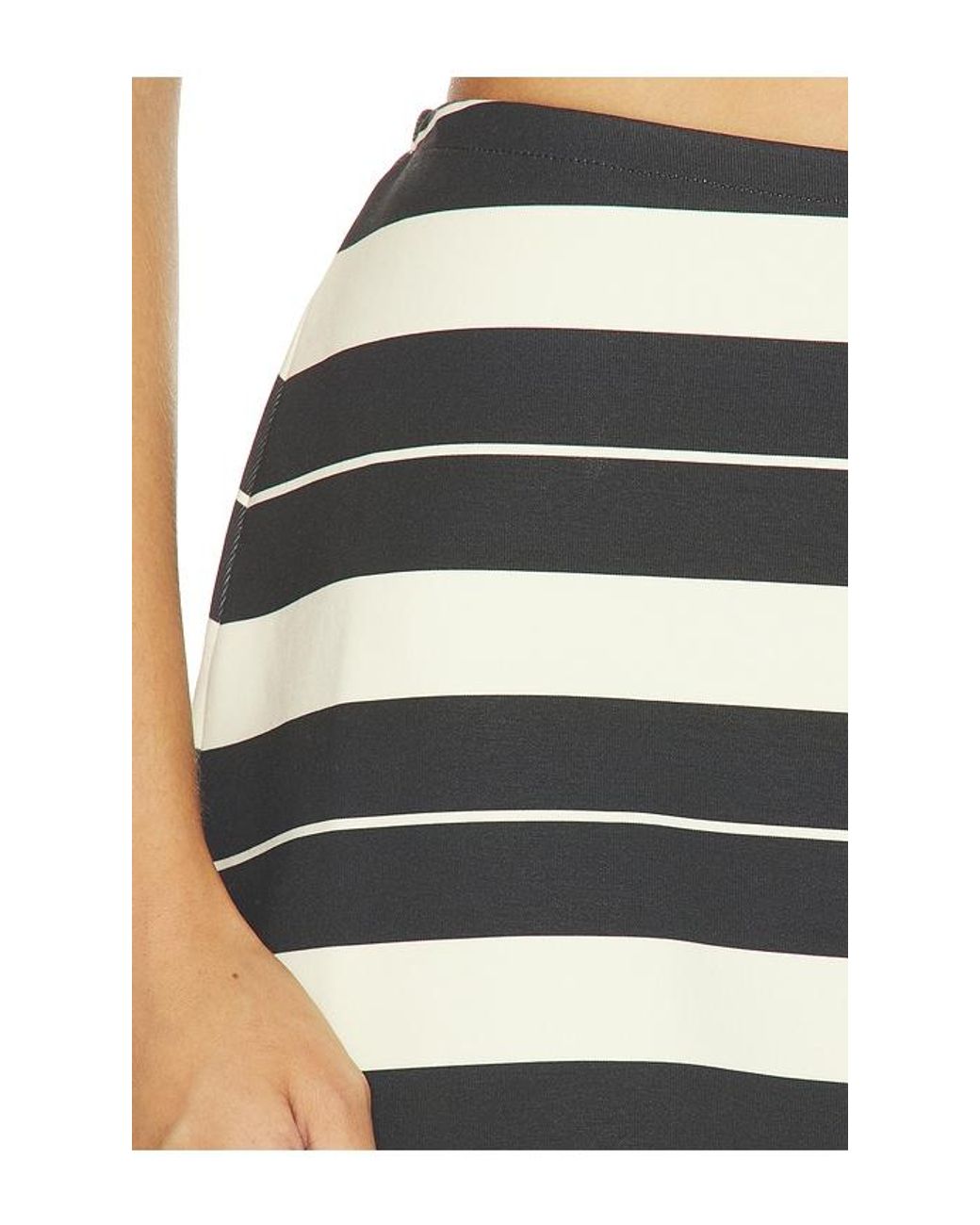 RENGGLI Black Stripe Slit Mini Skirt