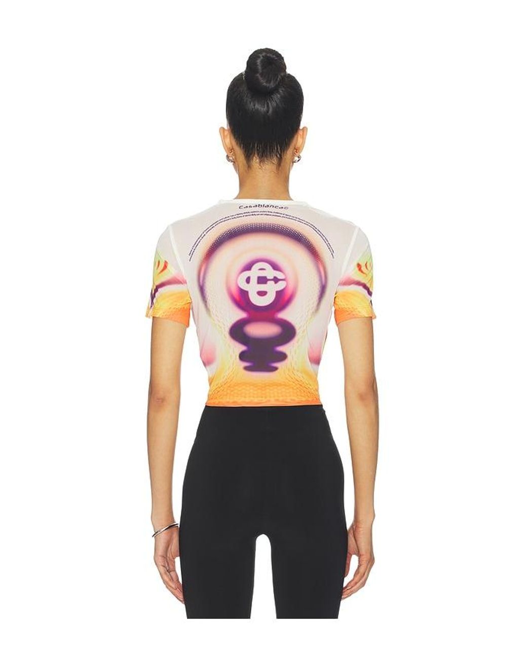 Casablanca Multicolor Printed Mesh Baby Tee