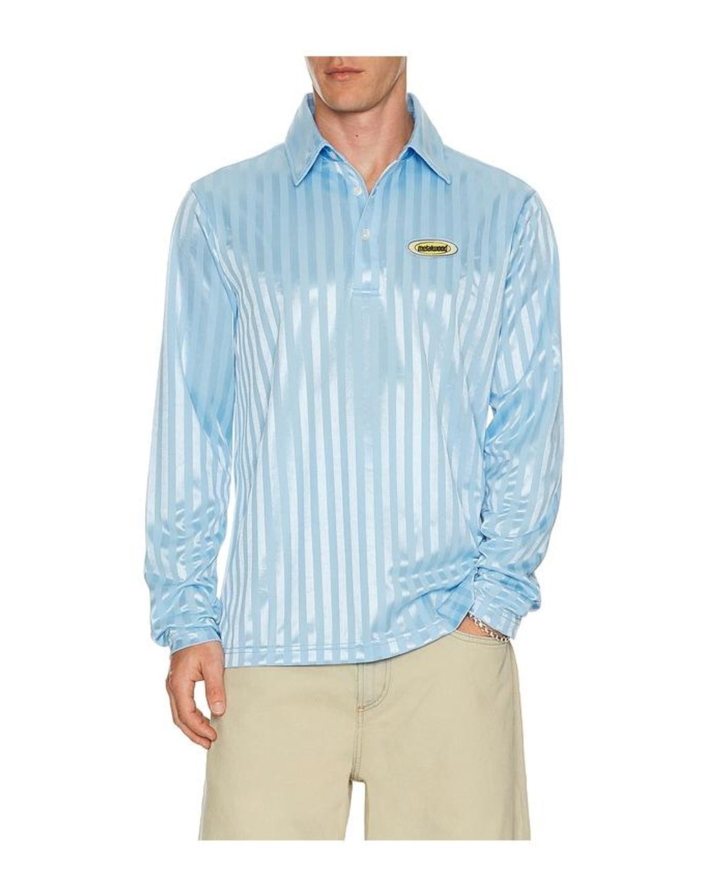 METALWOOD STUDIO Blue Longsleeve Player Polo for men